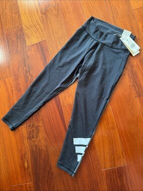 NWT Adidas Black and Gray Leggings with Reflective Detail